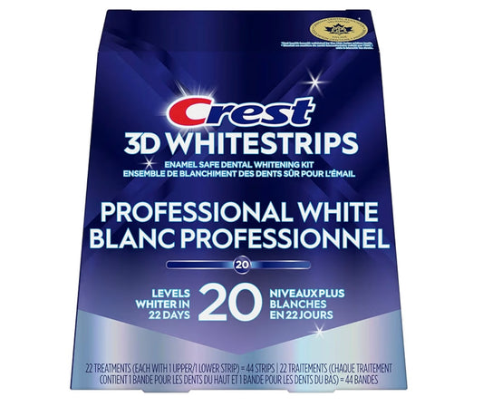 Crest 3D Whitestrips - Blanc Professionnel (20 niveaux)