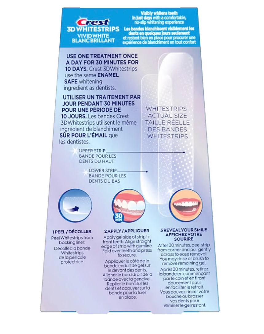 Crest 3D Whitestrips - Blanc brillant (6 niveaux)