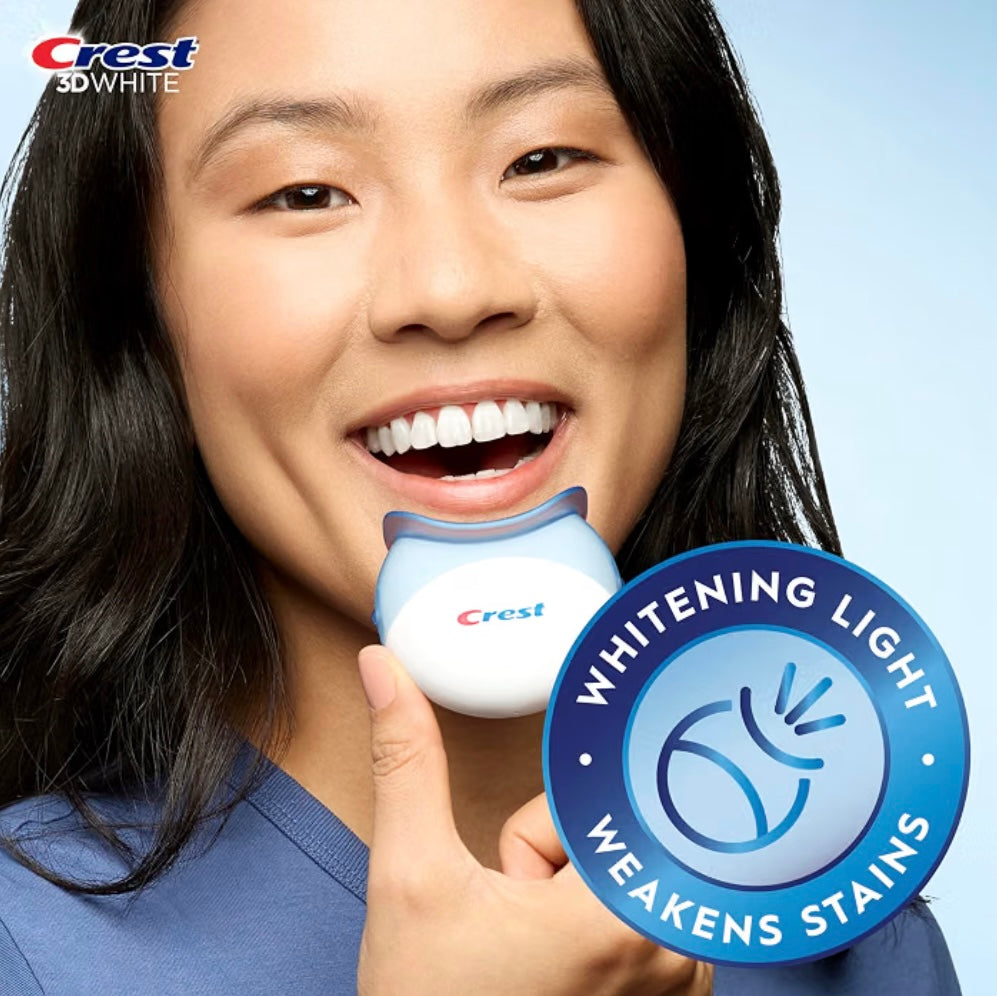 Crest 3D Whitestrips - Kit de blanchiment des dents express + lumière blanchissante (15 niveaux)